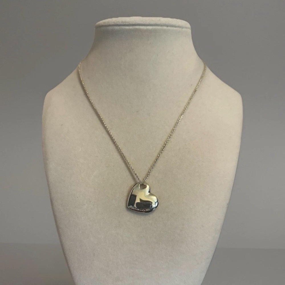 Tiffany & Co. .925 Silver Cutout Heart Pendant Necklace Signed